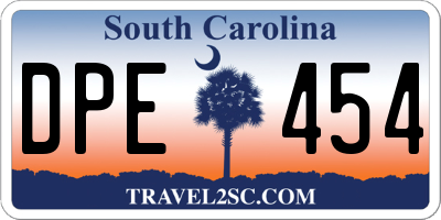 SC license plate DPE454
