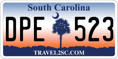 SC license plate DPE523