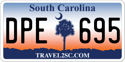 SC license plate DPE695