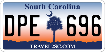 SC license plate DPE696