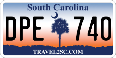 SC license plate DPE740