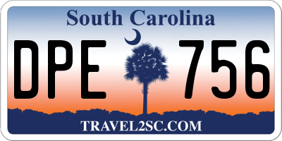 SC license plate DPE756