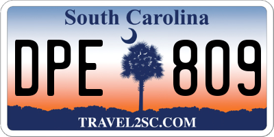 SC license plate DPE809