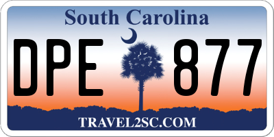 SC license plate DPE877