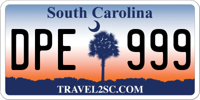 SC license plate DPE999