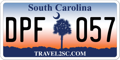 SC license plate DPF057