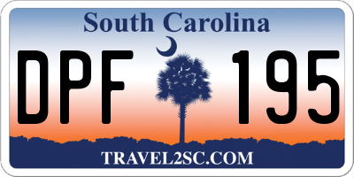 SC license plate DPF195
