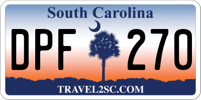 SC license plate DPF270