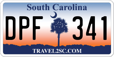 SC license plate DPF341