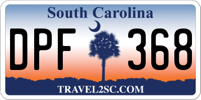 SC license plate DPF368