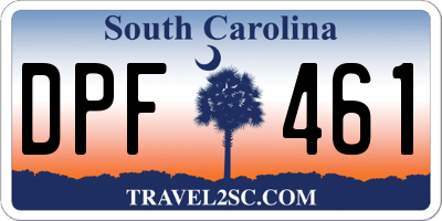 SC license plate DPF461