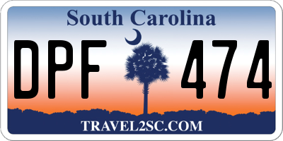 SC license plate DPF474