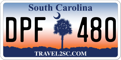 SC license plate DPF480