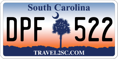 SC license plate DPF522