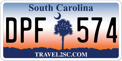SC license plate DPF574
