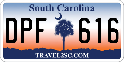 SC license plate DPF616
