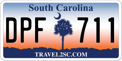 SC license plate DPF711