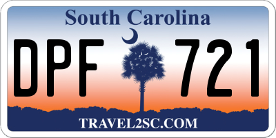 SC license plate DPF721