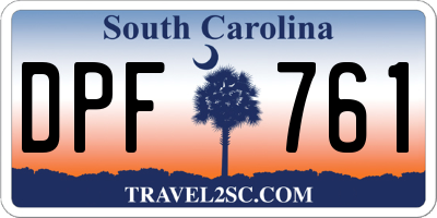 SC license plate DPF761