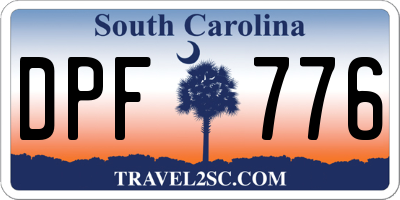 SC license plate DPF776
