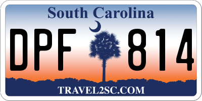 SC license plate DPF814