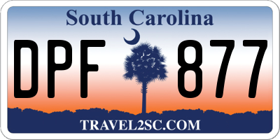 SC license plate DPF877