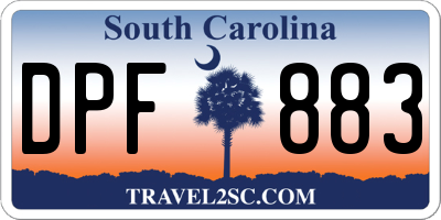 SC license plate DPF883