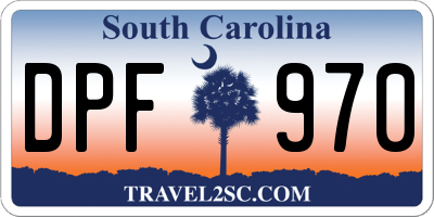 SC license plate DPF970
