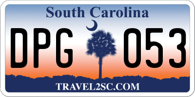 SC license plate DPG053