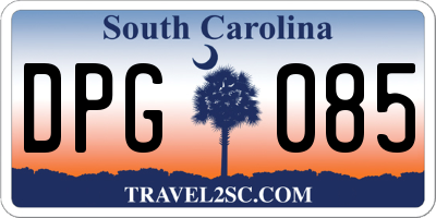 SC license plate DPG085