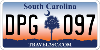 SC license plate DPG097