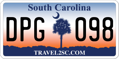 SC license plate DPG098
