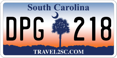 SC license plate DPG218
