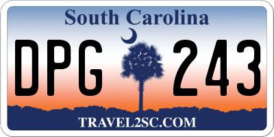 SC license plate DPG243