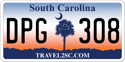 SC license plate DPG308