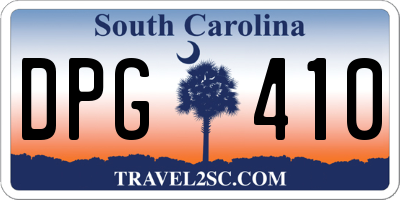 SC license plate DPG410