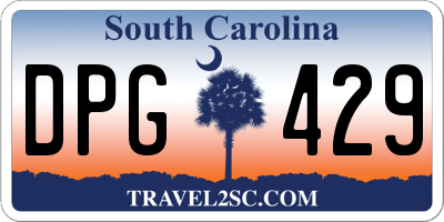 SC license plate DPG429