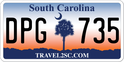 SC license plate DPG735