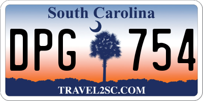 SC license plate DPG754