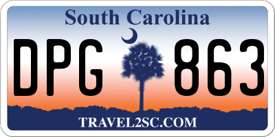 SC license plate DPG863