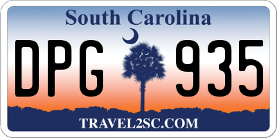 SC license plate DPG935