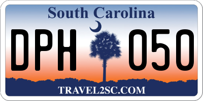 SC license plate DPH050