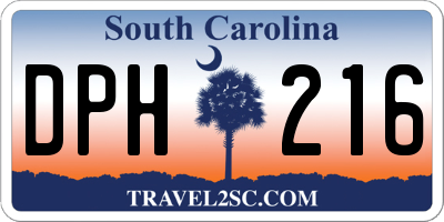 SC license plate DPH216