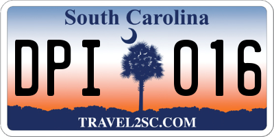 SC license plate DPI016