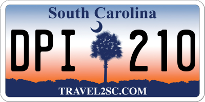 SC license plate DPI210