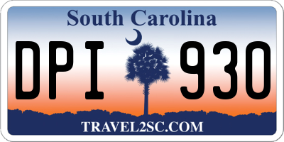 SC license plate DPI930