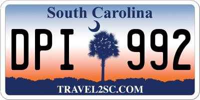 SC license plate DPI992