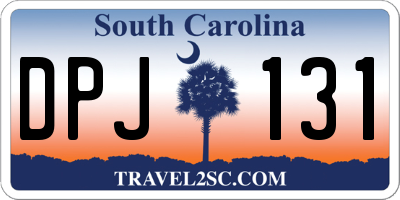 SC license plate DPJ131