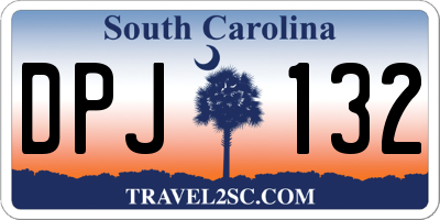 SC license plate DPJ132