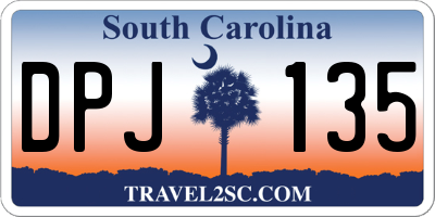SC license plate DPJ135